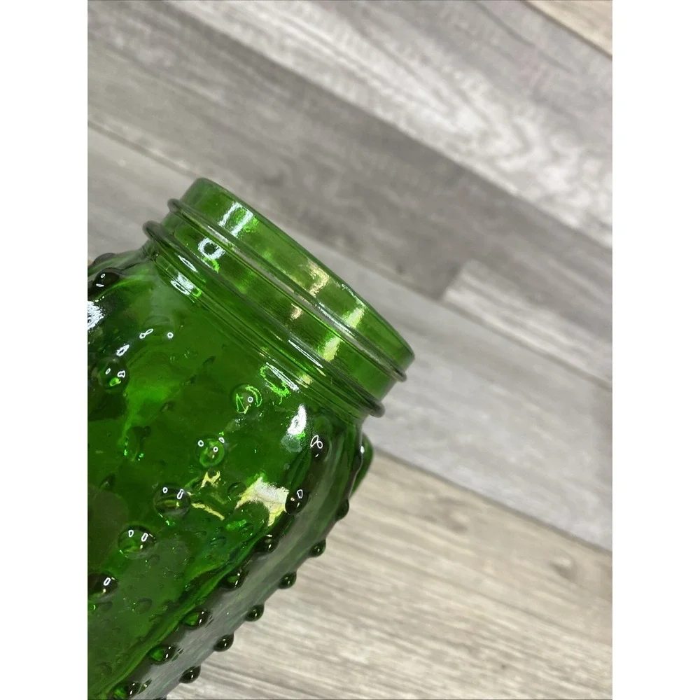 Green cactus-shaped glass mason jar‎ with a lid No Straw 5.5